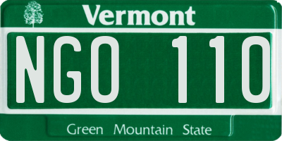 VT license plate NGO110