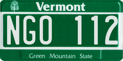 VT license plate NGO112