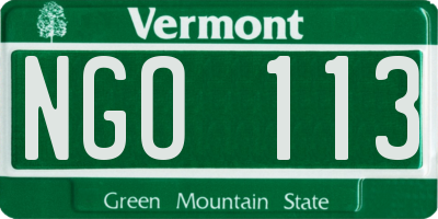VT license plate NGO113