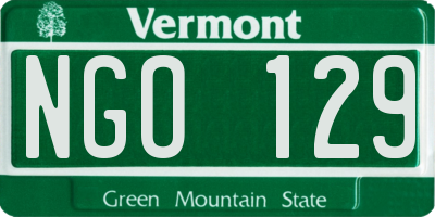 VT license plate NGO129