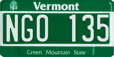 VT license plate NGO135