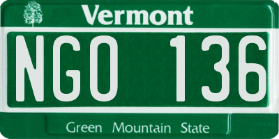 VT license plate NGO136