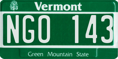 VT license plate NGO143
