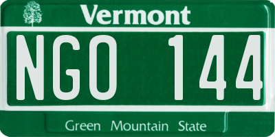 VT license plate NGO144