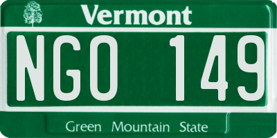 VT license plate NGO149