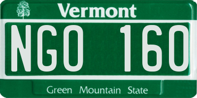 VT license plate NGO160