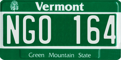 VT license plate NGO164