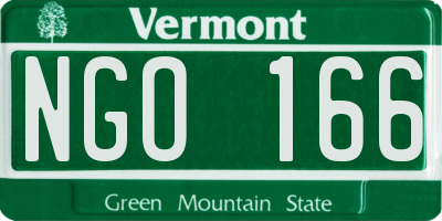 VT license plate NGO166