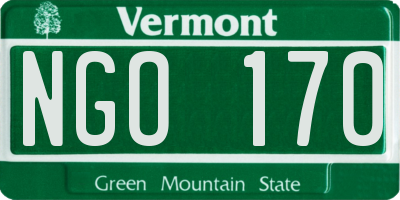 VT license plate NGO170