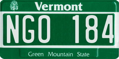 VT license plate NGO184
