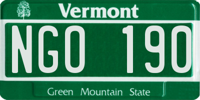 VT license plate NGO190