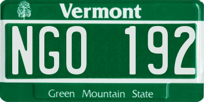 VT license plate NGO192