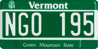 VT license plate NGO195