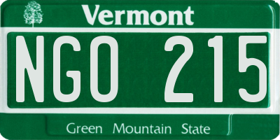 VT license plate NGO215