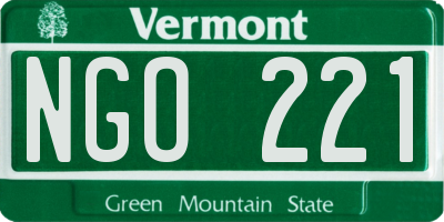 VT license plate NGO221