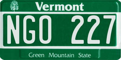 VT license plate NGO227