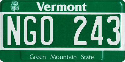 VT license plate NGO243