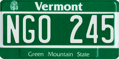VT license plate NGO245