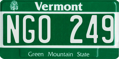 VT license plate NGO249