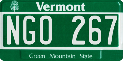 VT license plate NGO267