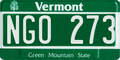 VT license plate NGO273