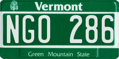 VT license plate NGO286