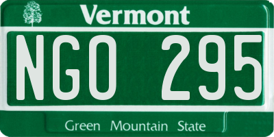 VT license plate NGO295