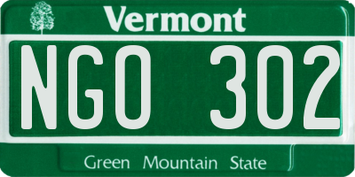 VT license plate NGO302