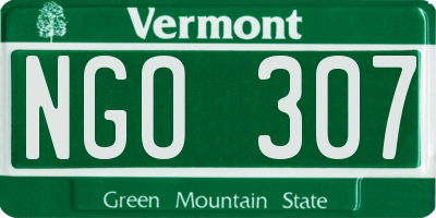 VT license plate NGO307