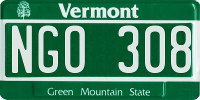 VT license plate NGO308
