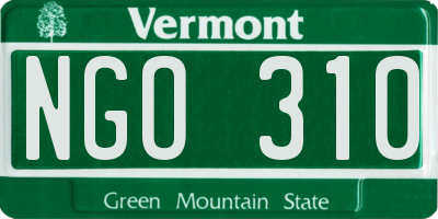 VT license plate NGO310