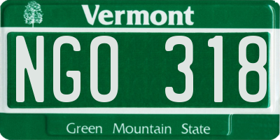 VT license plate NGO318