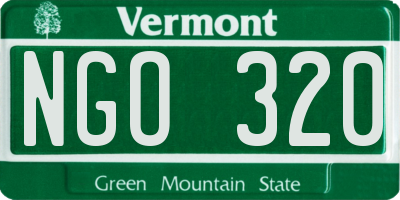 VT license plate NGO320