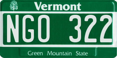 VT license plate NGO322