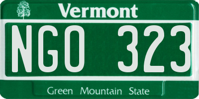 VT license plate NGO323