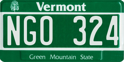 VT license plate NGO324