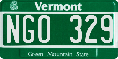 VT license plate NGO329