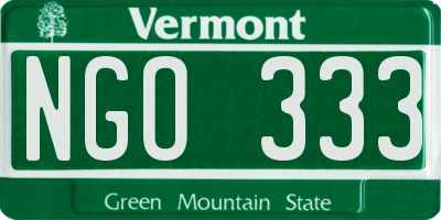 VT license plate NGO333