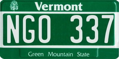 VT license plate NGO337