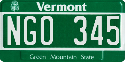 VT license plate NGO345