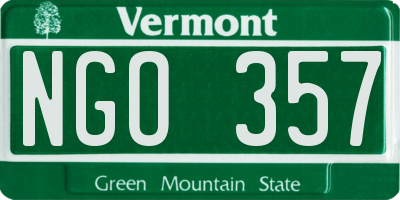 VT license plate NGO357