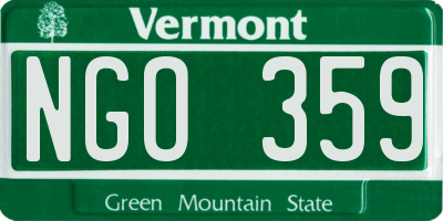 VT license plate NGO359