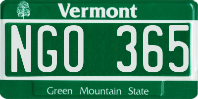 VT license plate NGO365