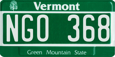 VT license plate NGO368