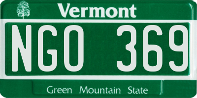VT license plate NGO369