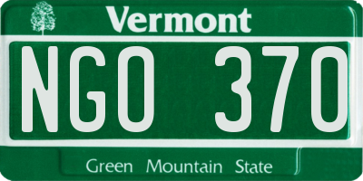 VT license plate NGO370