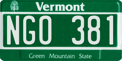 VT license plate NGO381