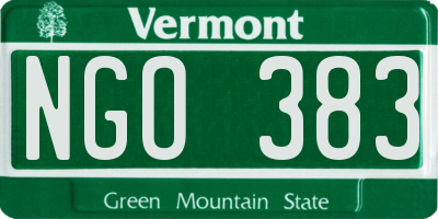VT license plate NGO383