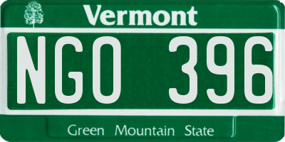 VT license plate NGO396