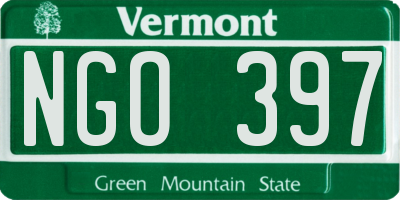VT license plate NGO397